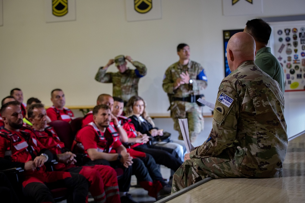 Kosovo Search and Rescue Association attend training at Camp Bondsteel