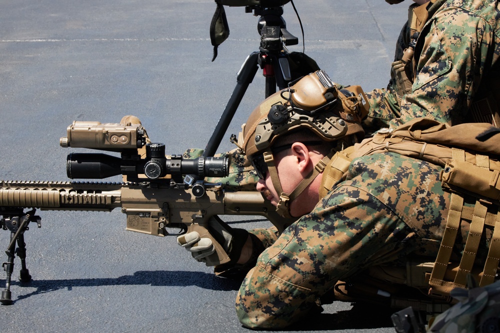 U.S. Marines with FAST Company Europe conduct weapon manipulation drills aboard the USS Mount Whitney