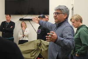 Fort McCoy Garrison Commander provides speech during repatching ceremony at Fort McCoy