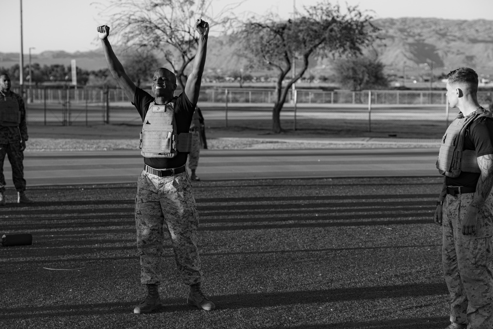 Precision and Power: Marines fight with pugil sticks during MAIC 73-25