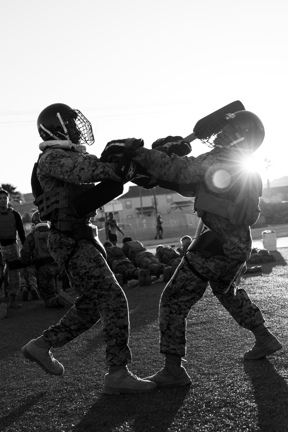 Precision and Power: Marines fight with pugil sticks during MAIC 73-25