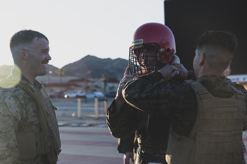 Presicion and Power: Marines fight with pugil sticks during MAIC 73-25