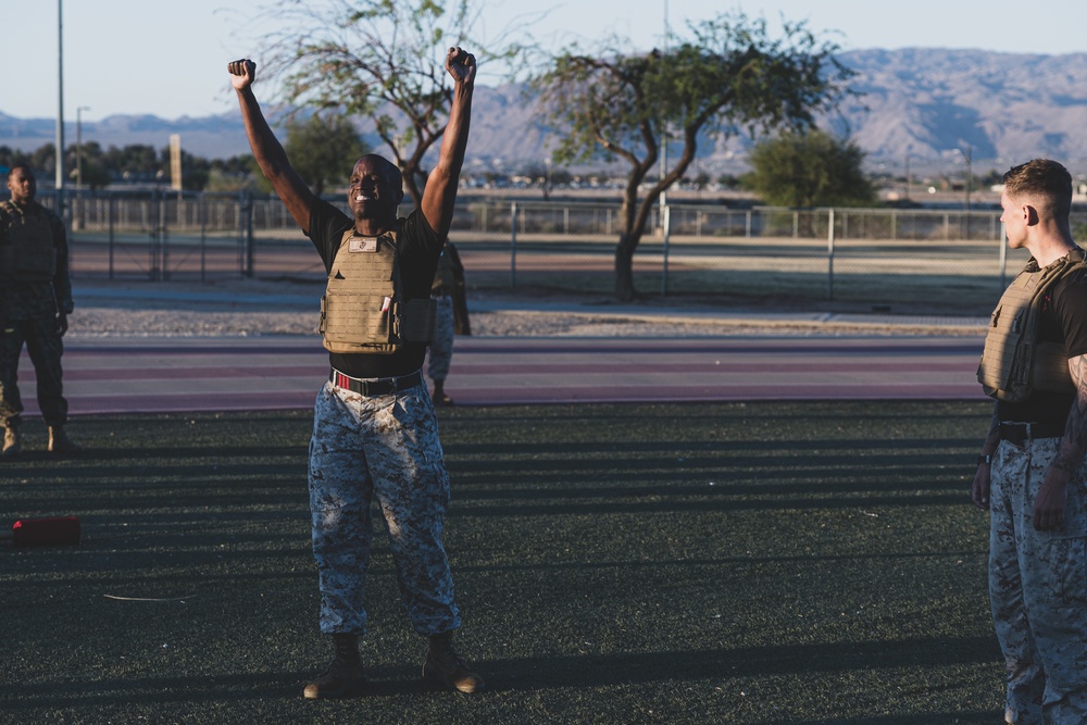 Presicion and Power: Marines fight with pugil sticks during MAIC 73-25