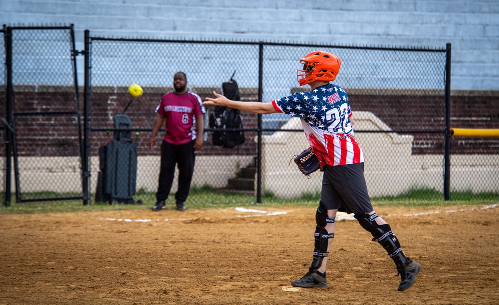 USS John C. Stennis (CVN 74) Sailors Participate in Softball Game