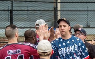 USS John C. Stennis (CVN 74) Sailors Participate in Softball Game