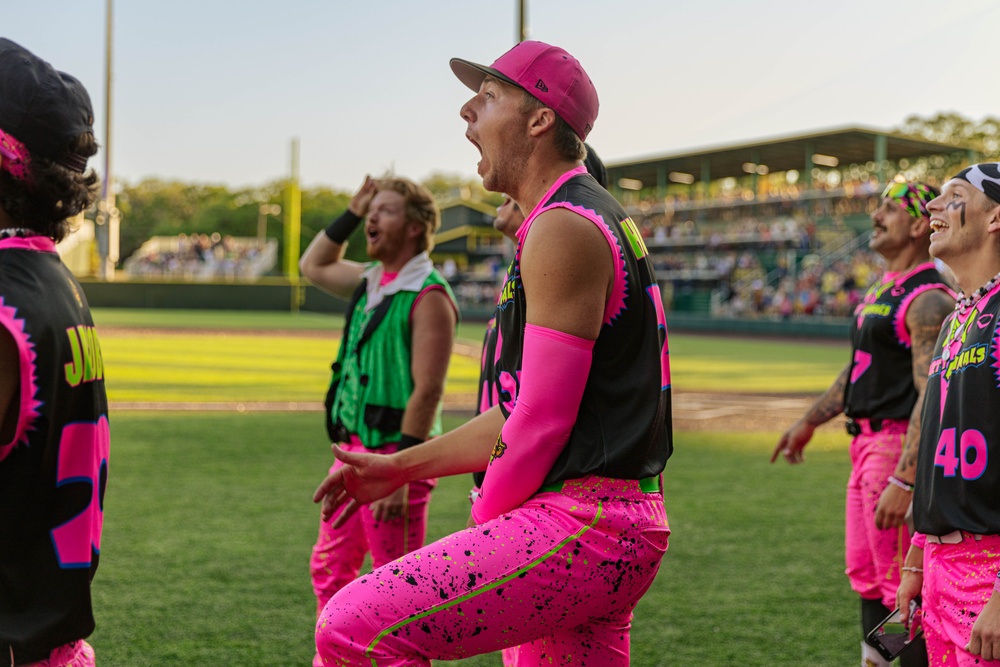 U.S. Army Golden Knights Skydive Into Savannah Bananas Baseball Game