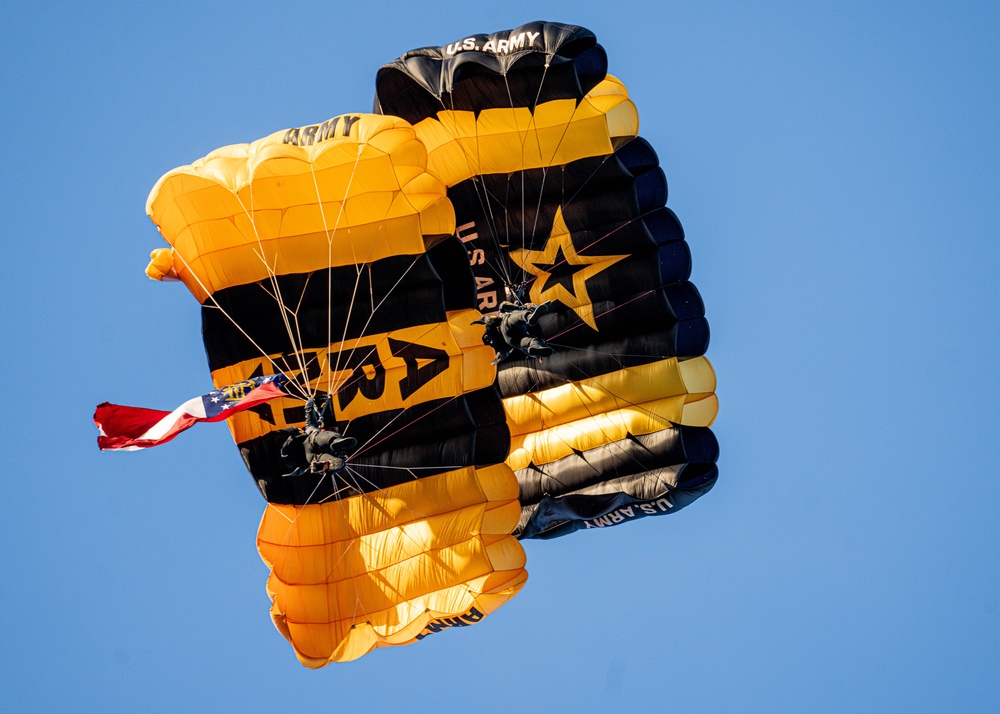 U.S. Army Golden Knights Skydive Into Savannah Bananas Baseball Game