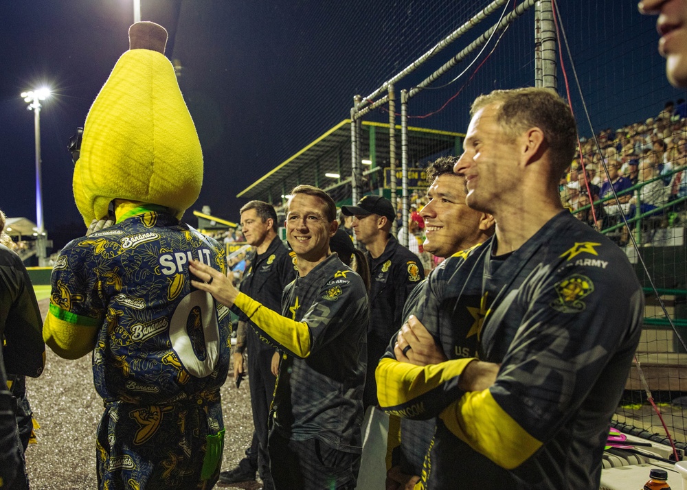 U.S. Army Golden Knights Skydive Into Savannah Bananas Baseball Game