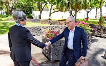 New Zealand Secretary of Defence Brook Barrington and Chief of Defence Force, Air Marshal Tony Davies visit DKI APCSS.