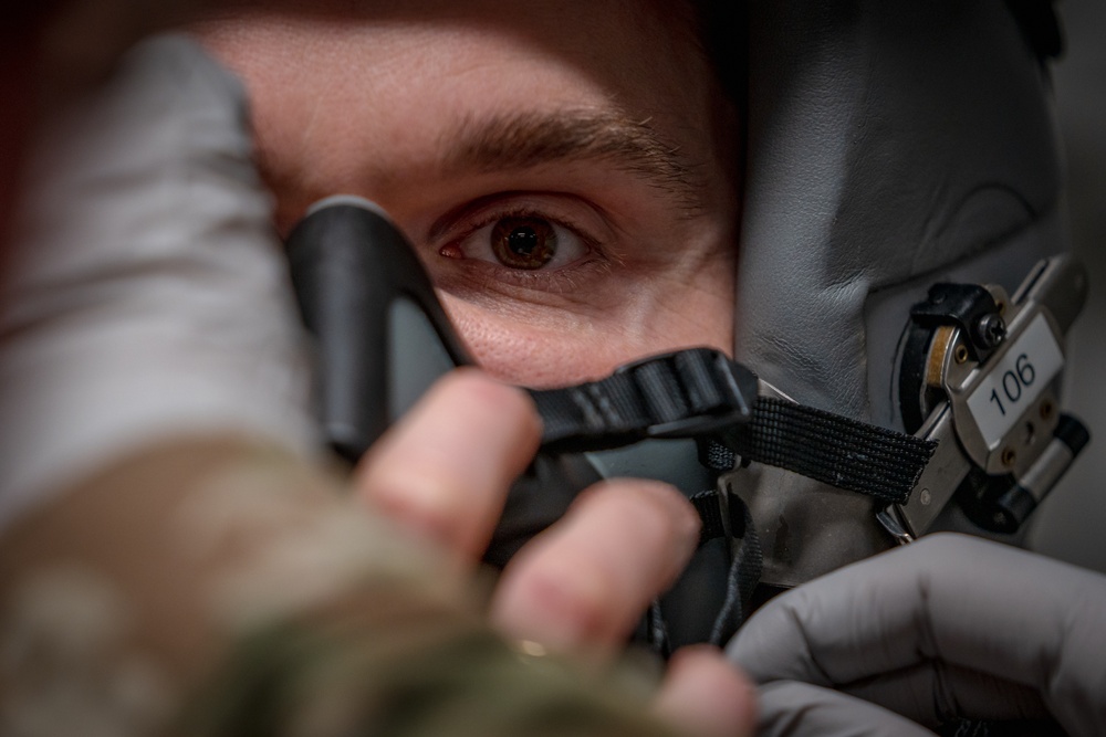 509th OSS AFE flight prepares life support equipment for pilots