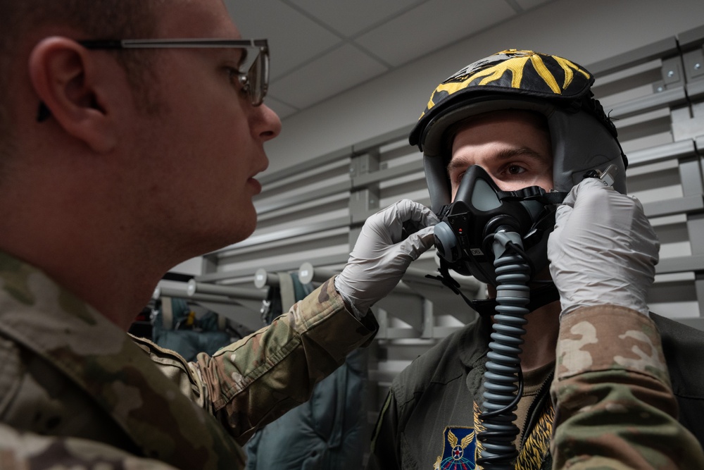509th OSS AFE flight prepares life support equipment for pilots