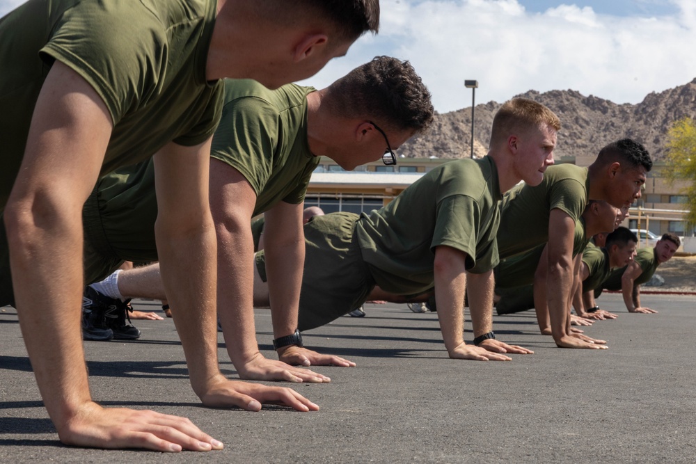 MCCES students awaiting occupational specialty training conduct physical training to stay fit