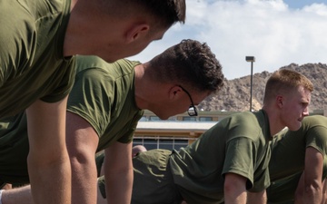 MCCES students awaiting occupational specialty training conduct physical training to stay fit