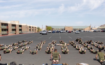 MCCES students awaiting occupational specialty training conduct physical training to stay fit