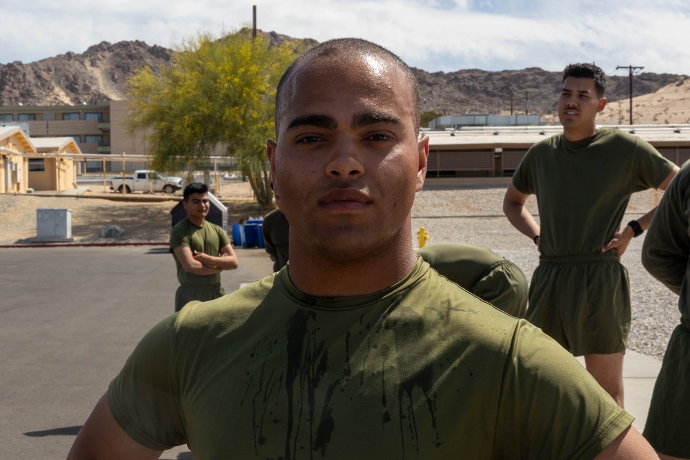 MCCES students awaiting occupational specialty training conduct physical training to stay fit