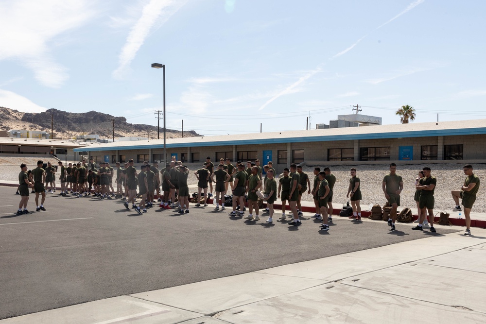 MCCES students awaiting occupational specialty training conduct physical training to stay fit