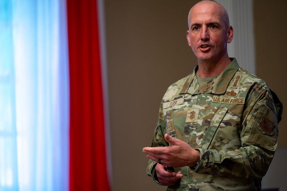 CMSAF Flosi speaks at Chief Leadership Course