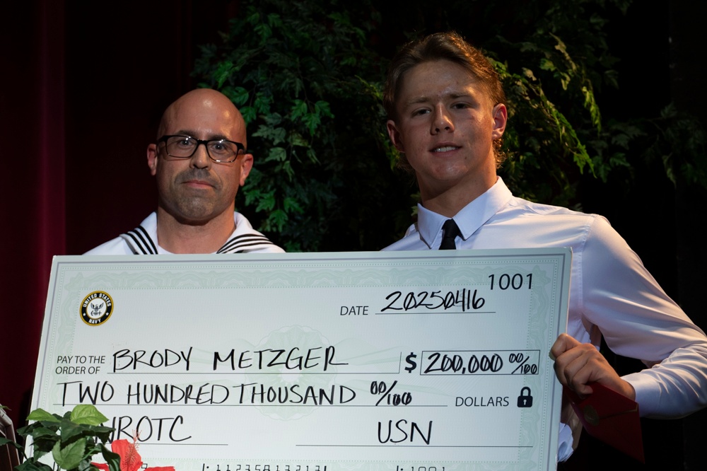 South Fork High School Senior Awarded NROTC Scholarship Check