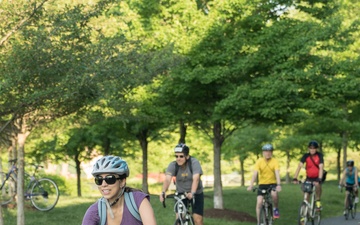 Strategic Systems Programs Employee Prepares to Lead Biking Group on National Bike to Work Day