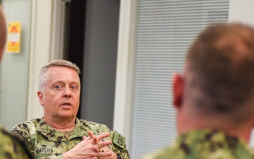 Rear Adm. James Waters, Commander, Navy Recruiting Command, engaged with officer recruiters assigned to Navy Talent Acquisition Group Ohio River Valley