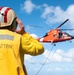 U.S. Coast Guard Cutter Stratton crew train with an U.S. Coast Guard Air Station Barbers Point MH-65 Dolphin aircrew near Hawaii