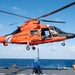 U.S. Coast Guard Cutter Stratton crew train with an U.S. Coast Guard Air Station Barbers Point MH-65 Dolphin aircrew near Hawaii
