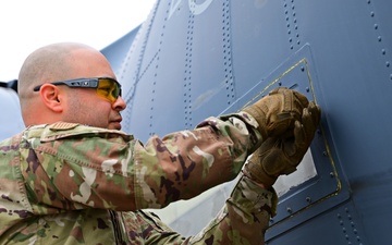 129th Maintenance Squadron works on HC-130J Combat King II
