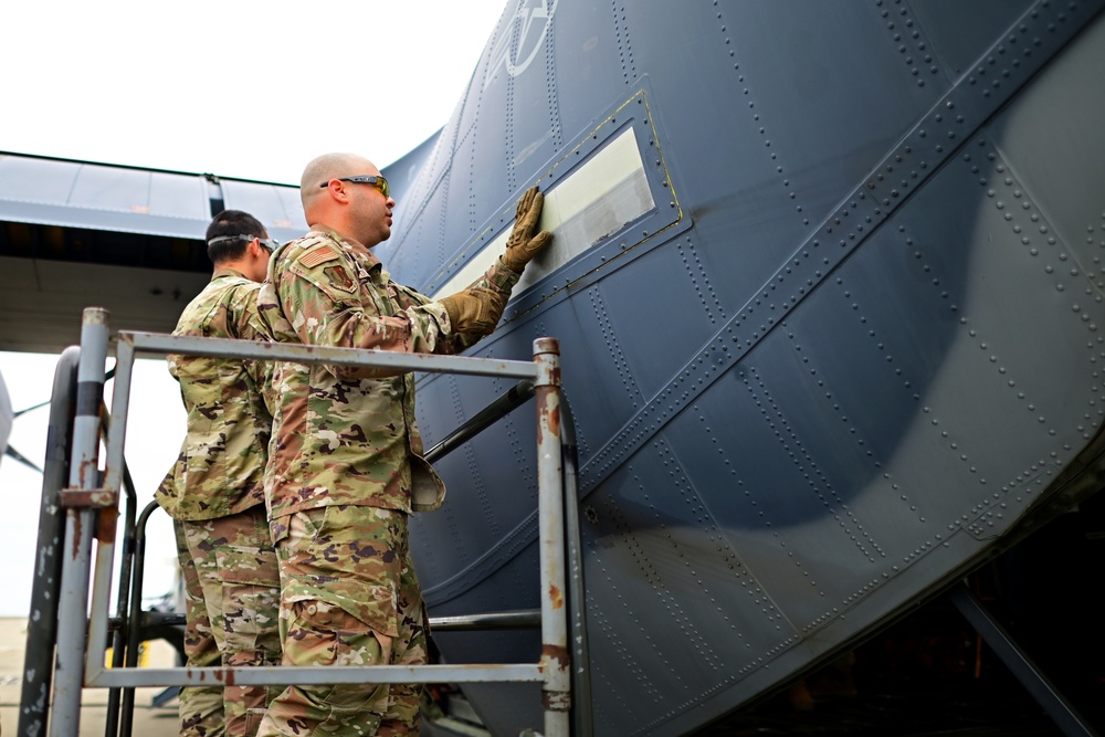 129th Maintenance Squadron works on HC-130J Combat King II