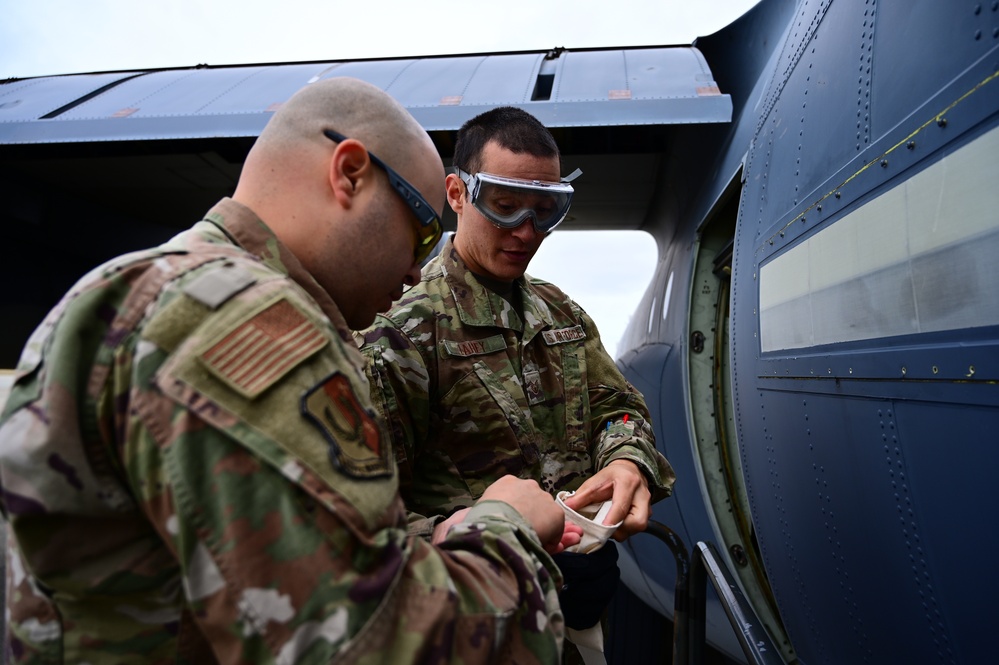 129th Maintenance Squadron works on HC-130J Combat King II