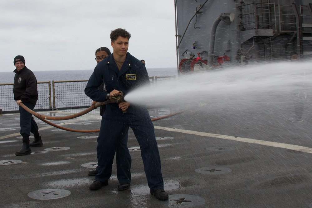 Fresh-water washdown aboard USS Harpers Ferry