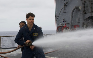 Fresh-water washdown aboard USS Harpers Ferry