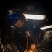 Nimitz Sailor Cuts Carbon Steel Bar Using a Cutting Disk