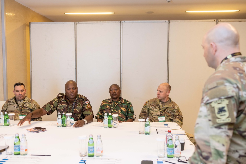 Senior enlisted leaders hold group discussions during ALFS 25