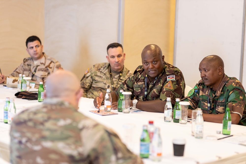 Senior enlisted leaders hold group discussions during ALFS 25