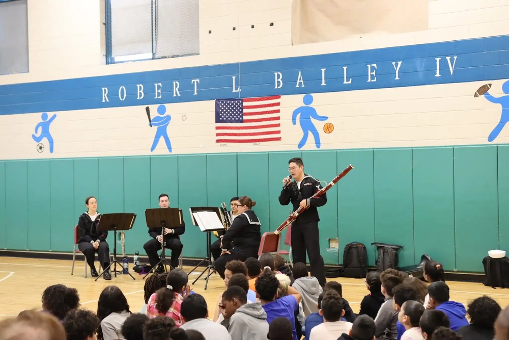 &quot;Crosswinds&quot; Woodwind Quintet performs at Robert L. Bailey Elementary School