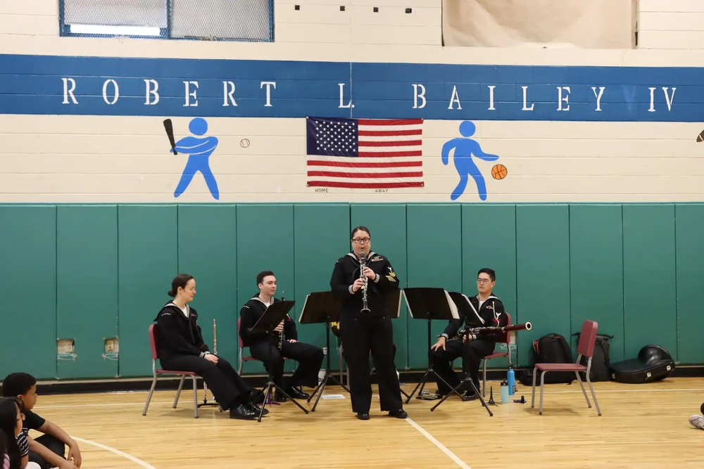&quot;Crosswinds&quot; Woodwind Quintet performs at Robert L. Bailey Elementary School