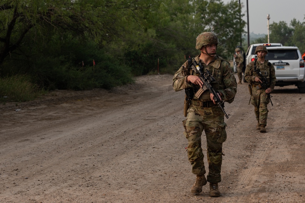 U.S. Soldiers patrol the southern border
