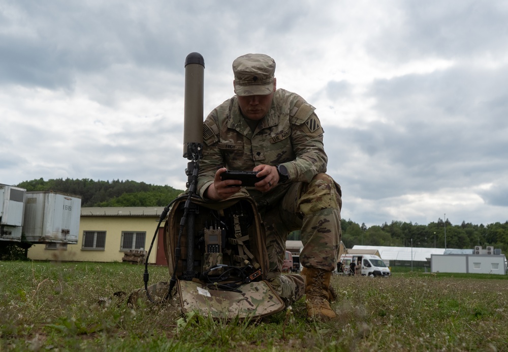 3rd Infantry Division Soldiers operate Beast+ electronic warfare system during Combined Resolve 25-02