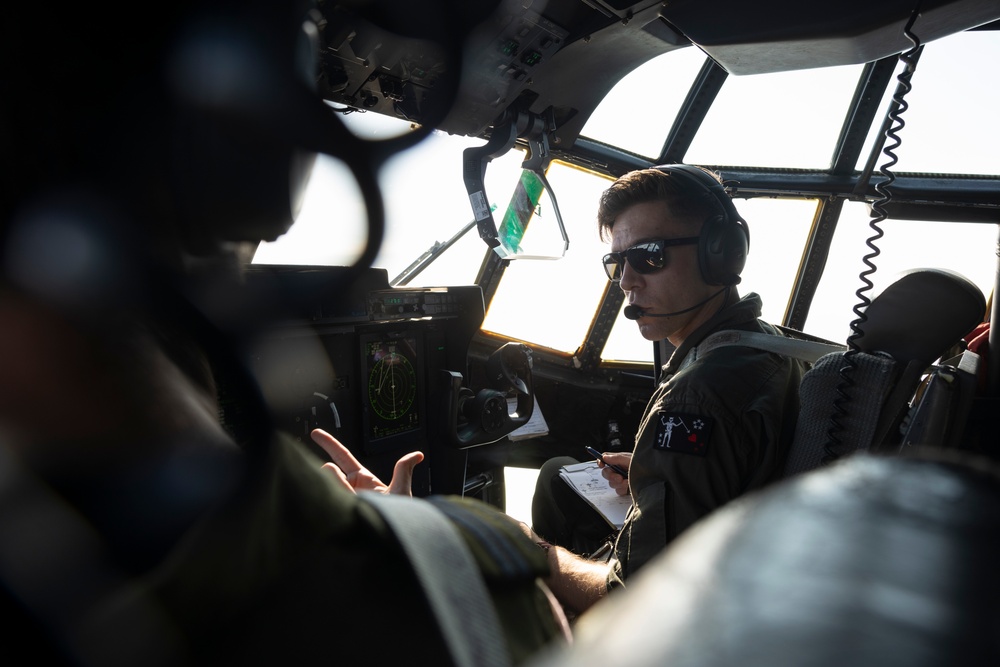 U.S. Marines with VMGR-252 conduct aerial refueling