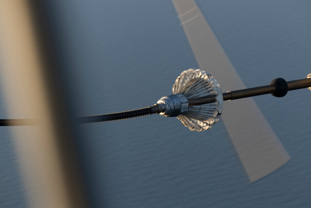 U.S. Marines with VMGR-252 conduct aerial refueling
