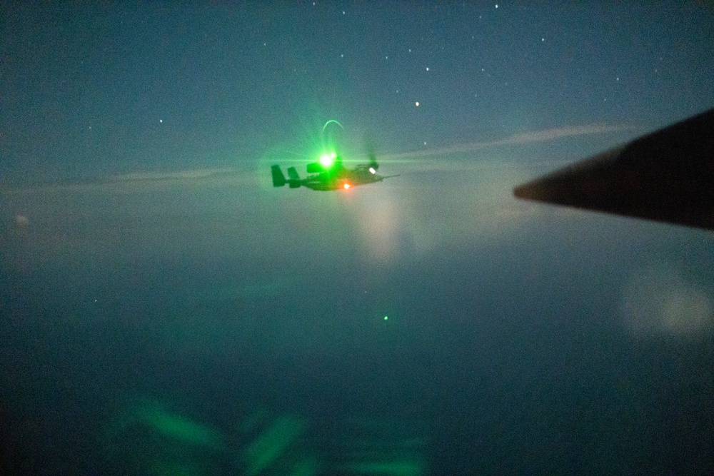 U.S. Marines with VMGR-252 conduct aerial refueling
