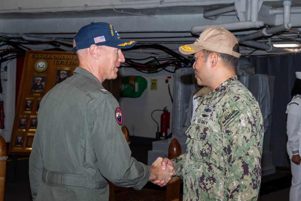 Abraham Lincoln hosts Chief of Supply Corps, Rear Adm. Epps
