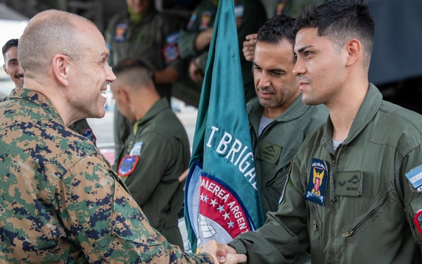 Argentinian air force recognizes multinational personnel during TRADEWINDS 25