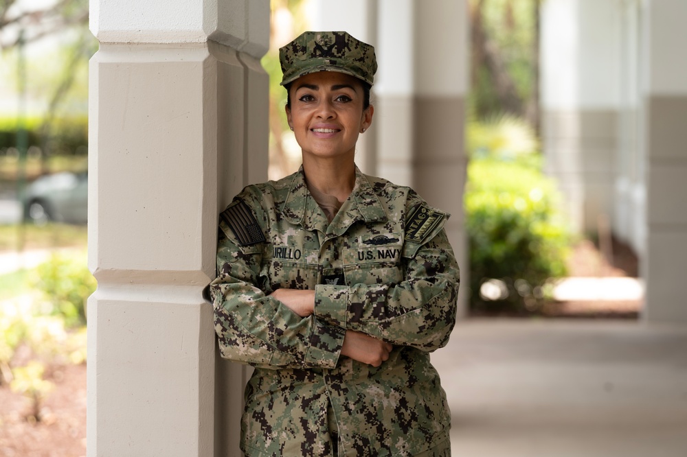 NTAG Miami Sailor Poses for a Photo