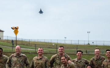 OTS Class 25-13 Marks Milestone with Flight Photo During F-22 Flyover