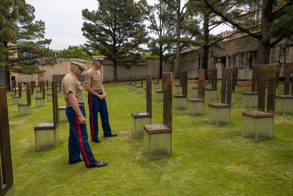 RS OKC Marines visit OKC Memorial and attend marathon expo