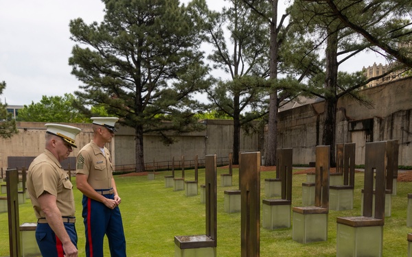 RS OKC Marines visit OKC Memorial and attend marathon expo
