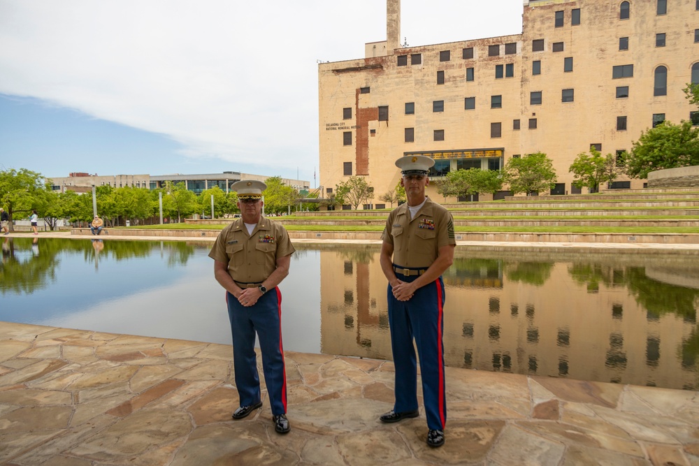 RS OKC Marines visit OKC Memorial and attend marathon expo