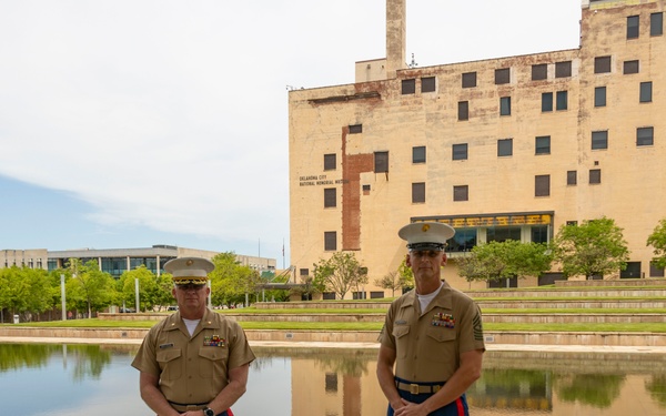 RS OKC Marines visit OKC Memorial and attend marathon expo