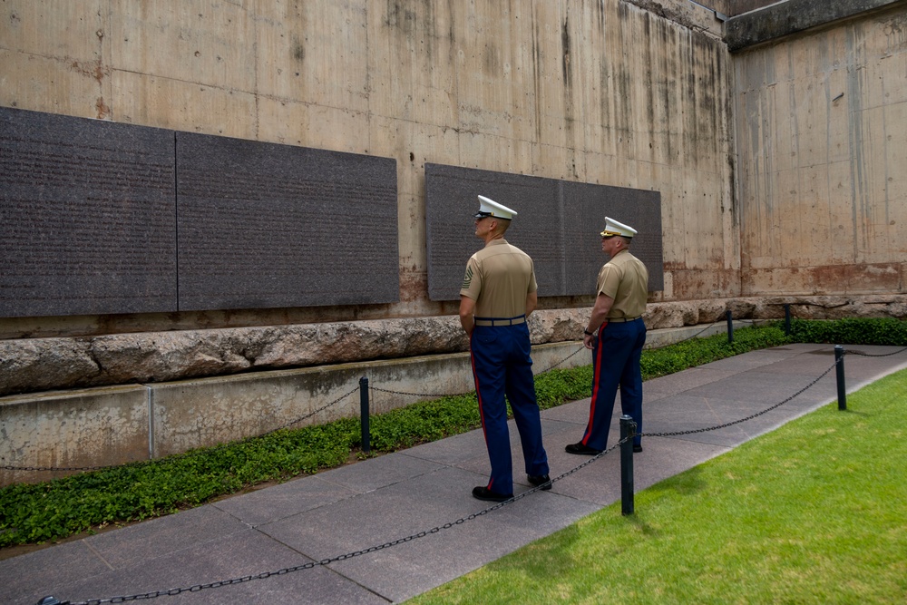 RS OKC Marines visit OKC Memorial and attend marathon expo
